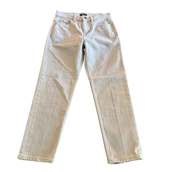 Theory Denim - Theory Treeca Straight-Leg Mid Rise Cotton Blend Women's Gray Jeans Size 26 NWOT